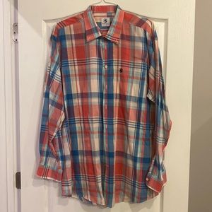 Men’s long sleeve button down shirt.  Never worn, been to the dry cleaners once.